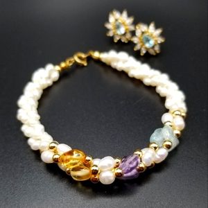 Pearl and Gem Bracelet